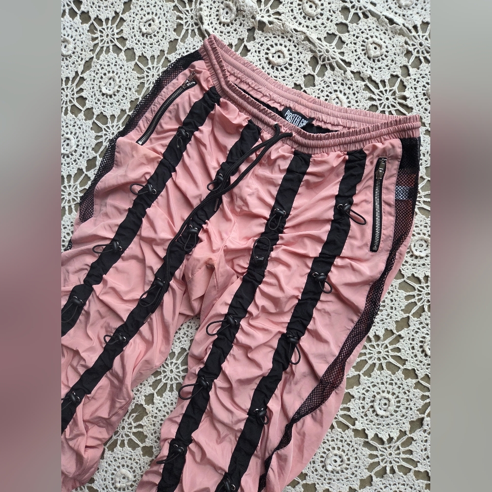 Dolls Kill Poster Grl Love On The Line Bungee Cord Jogger Pants - Picture 3 of 8